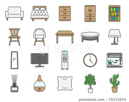 Interior furniture icon set 78155659