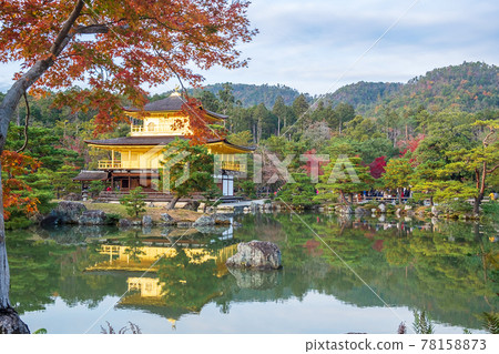 Beautiful of Kinkakuji temple or the golden Pavilion in Autumn foliage season, landmark and famous for tourist attractions in Kyoto, Kansai, Japan Beautiful of Kinkakuji temple or the golden Pavilion in Autumn foliage season, landmark and famous for tourist attractions in Kyoto, Kansai, Japan 78158873