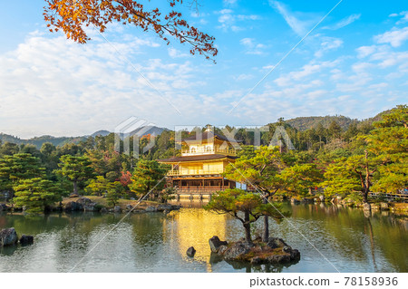 Beautiful of Kinkakuji temple or the golden Pavilion in Autumn foliage season, landmark and famous for tourist attractions in Kyoto, Kansai, Japan Beautiful of Kinkakuji temple or the golden Pavilion in Autumn foliage season, landmark and famous for tourist attractions in Kyoto, Kansai, Japan 78158936