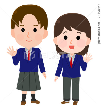 Illustration of a student in a genderless uniform 78158945