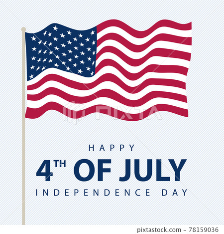 Greeting card for celebration Independence day of America. USA flag modern concept banner. American patriotic design, vector illustration. 78159036
