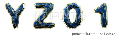 Realistic 3D set of letters Y, Z, 0, 1 made of low poly style. Collection symbols of low poly style blue color glass isolated on black background 3d Realistic 3D set of letters Y, Z, 0, 1 made of low poly style. Collection symbols of low poly style blue color glass isolated on black background 3d 78159632