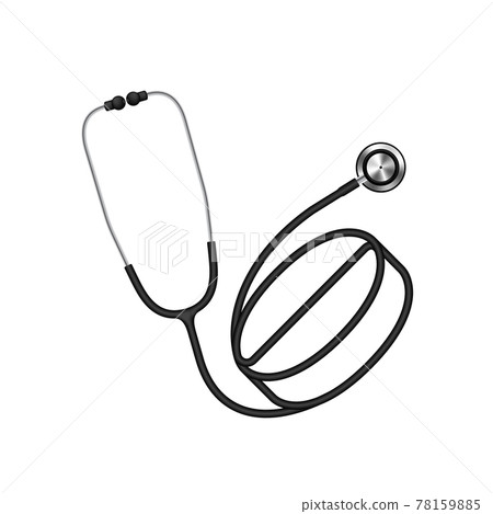 Black And White Stethoscope Stock Illustration - Download Image