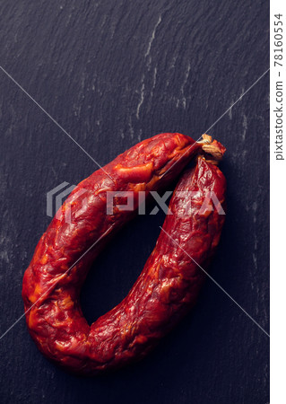 typical portuguese smoked sausages 78160554