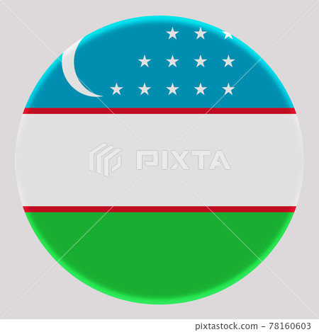 3D Flag of Uzbekistan on circle 78160603