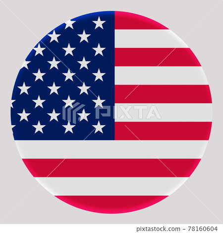 3D Flag of United States of America on circle 78160604