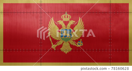 3D Flag of Montenegro on metal 78160628