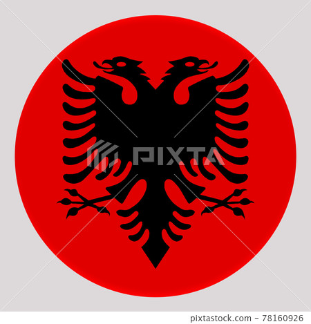 3D Flag of Albania on circle 78160926
