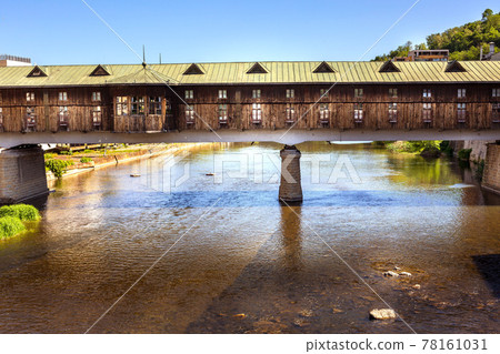 Covered wooden bridge, Lovech, Bulgaria 78161031