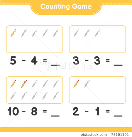 Counting game, count the number of Umbrella and write the result. Educational children game, printable worksheet, vector illustration 78161501