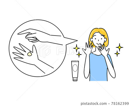 Skin Care A cute woman who is happy to get rid of rough hands caused by alcohol disinfection Simple Vector Skin Care A cute woman who is happy to get rid of rough hands caused by alcohol disinfection Simple Vector 78162399