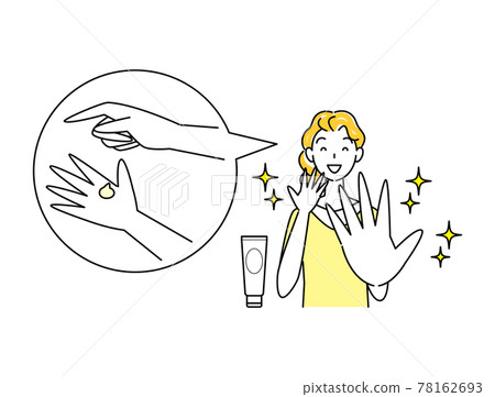 皮膚護理 一個可愛的女人,樂於擺脫酒精消毒造成的粗糙手部 Simple Vector 皮膚護理 一個可愛的女人,樂於擺脫酒精消毒造成的粗糙手部 Simple Vector 78162693