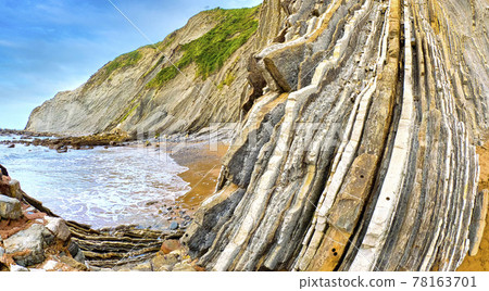 Steeply-tilted Layers of Flysch, Basque Coast UNESCO Global Geopark, Spain Steeply-tilted Layers of Flysch, Basque Coast UNESCO Global Geopark, Spain 78163701