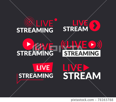 Set of live streaming and live webinar icons. 78163788