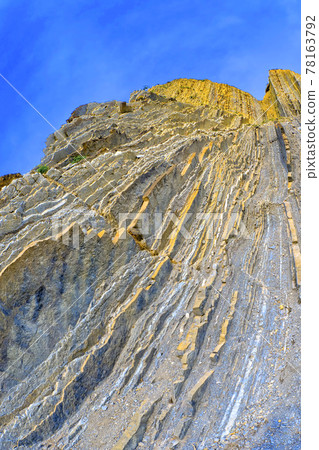 Steeply-tilted Layers of Flysch, Basque Coast UNESCO Global Geopark, Spain 78163792