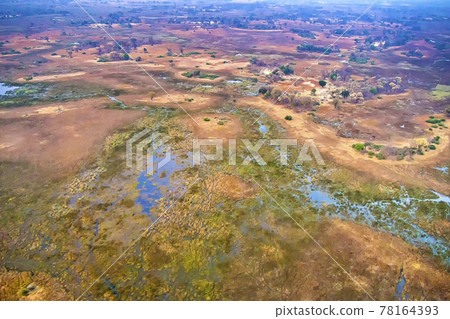 Aerial view, Okavango Wetlands, Okavango Delta, Botswana 78164393