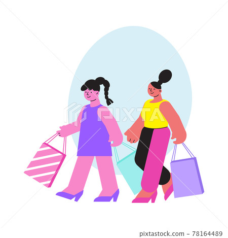 Women Shopping Illustration Women Shopping Illustration 78164489
