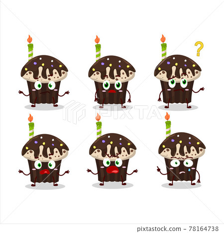Cartoon character of birthday muffin with what expression Cartoon character of birthday muffin with what expression 78164738