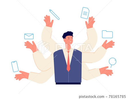 Multitasking concept. Employment self,... - Stock Illustration ...