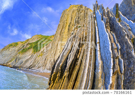 Steeply-tilted Layers of Flysch, Basque Coast UNESCO Global Geopark, Spain 78166161