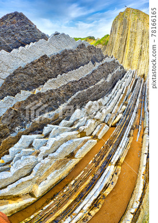Steeply-tilted Layers of Flysch, Basque Coast UNESCO Global Geopark, Spain 78166165