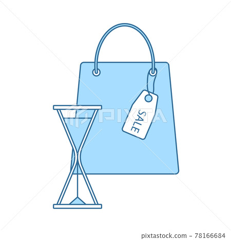 Sale Bag With Hourglass Icon 78166684