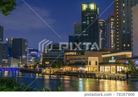 View of Nakanoshima from the vicinity of Amidaike-Suji Dojima Ohashi, Osaka night view View of Nakanoshima from the vicinity of Amidaike-Suji Dojima Ohashi, Osaka night view 78167806