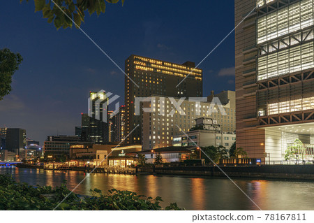 從Amidaike-Suji Dojima Ohashi附近看中之島，大阪夜景 78167811