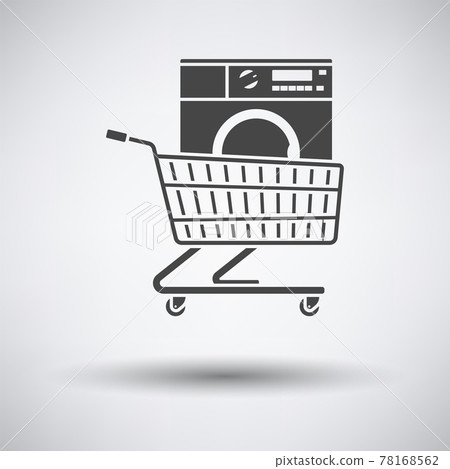 Shopping Cart With Washing Machine Icon 78168562