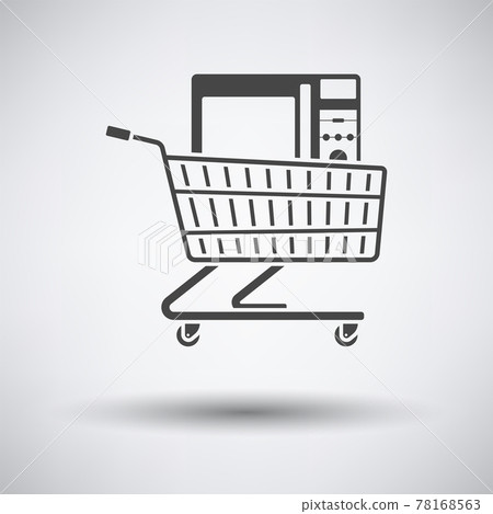 Shopping Cart With Microwave Oven Icon Shopping Cart With Microwave Oven Icon 78168563
