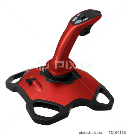 Realistic joystick for flight simulator isolated on white background 78169180