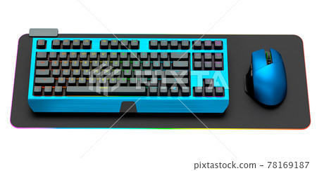 Computer keyboard and mouse on professional pad isolated on white background. Computer keyboard and mouse on professional pad isolated on white background. 78169187