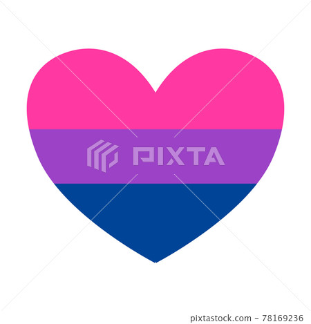 Vector flat bisexual pride flag heart 78169236