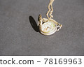 Vintage Pocket watch clock dial closeup. Selective Focus 78169963