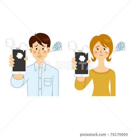 智能手機壞掉的男人和女人 78170093