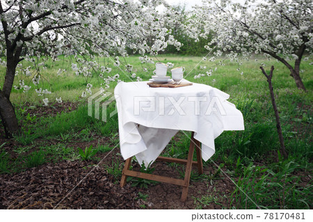 breakfast in the spring garden breakfast in the spring garden 78170481