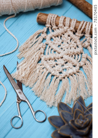 creation of a panel from macrame creation of a panel from macrame 78170485