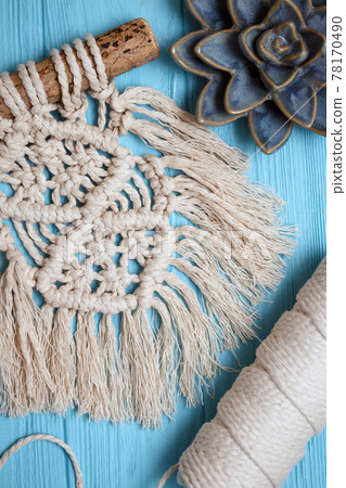 creation of a panel from macrame creation of a panel from macrame 78170490