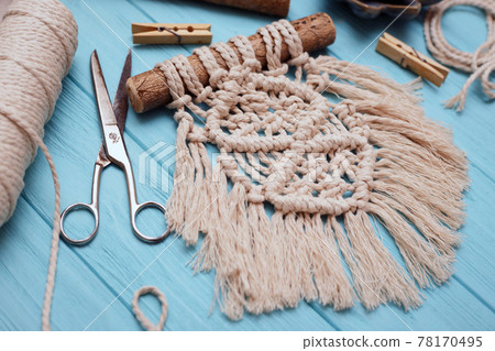 creation of a panel from macrame creation of a panel from macrame 78170495