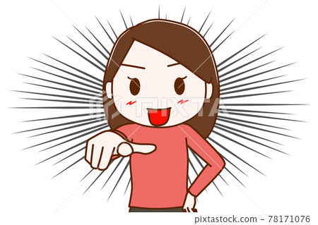Video material ・ A woman who points to the... - Stock Illustration  [78171076] - PIXTA