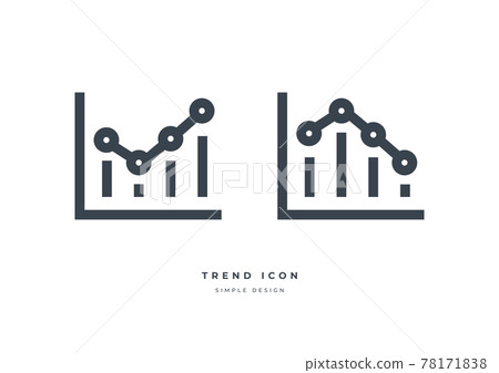 Business market trend graph icon isolated on white background. Trend with arrow going up and down. 78171838