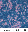 Jeans fashion background. Denim blue and pink tie dye grunge textured seamless pattern 78171983