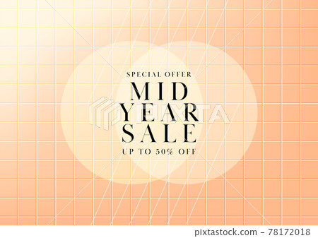 Mid year sale, Summer sale banner. Orange tiles background special offers and promotion template 78172018