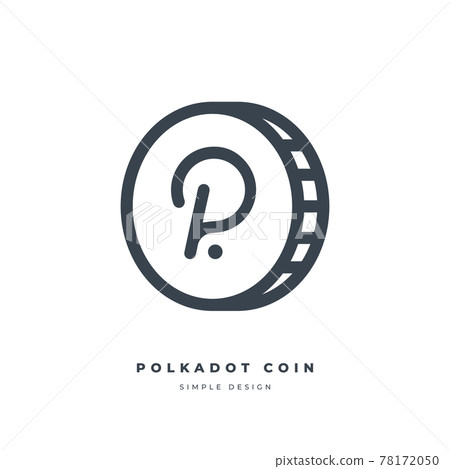 Polkadot Coin Dot Cryptocurrency Line Icon Stock Illustration 78172050 Pixta