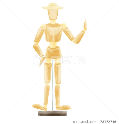 Hand-painted watercolor style illustration of model doll for drawing 78172746