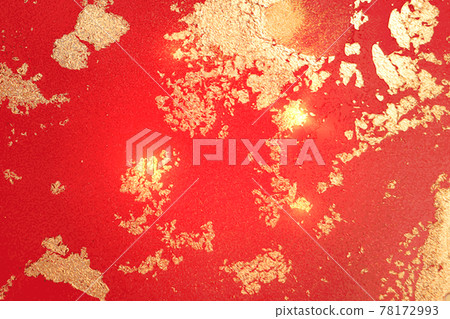 Yellow, ruby red and gold abstract background. Alcohol ink marble texture 78172993