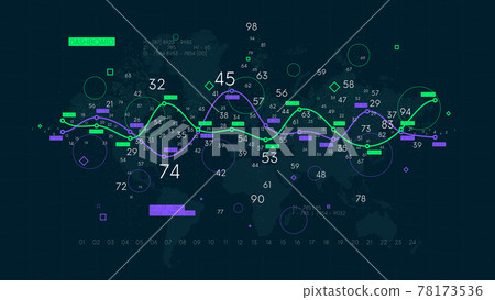 Financial graph visualization, stock index business analytics, profit and loss curves, creative concept for financial presentation 78173536