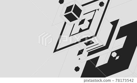 Composition of abstract geometric shapes, squares and cubes of various sizes, minimalistic brutalism in monochrome colors, vector background for poster art and prints Composition of abstract geometric shapes, squares and cubes of various sizes, minimalistic brutalism in monochrome colors, vector background for poster art and prints 78173542