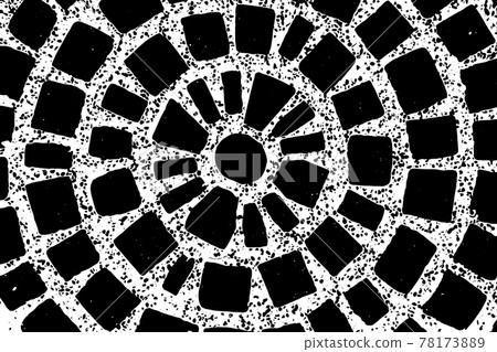 Grunge black and white texture background in circle ray shape (Vector). Use for decoration, aging or old layer 78173889