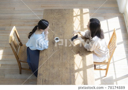 A woman who looks at a smartphone and talks A woman who looks at a smartphone and talks 78174889